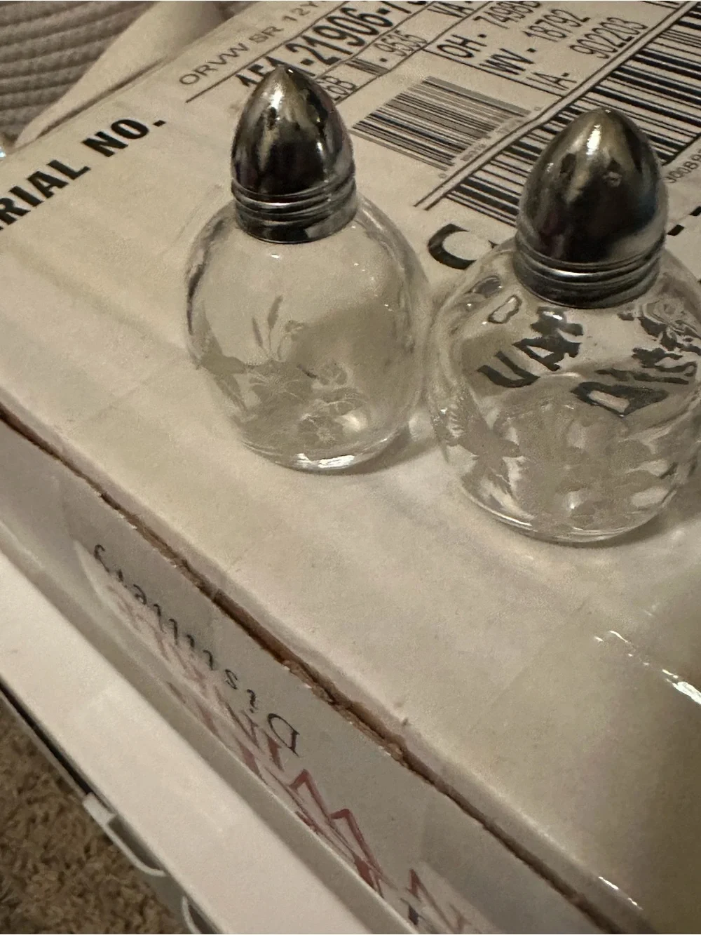 Vintage Salt and Pepper Shakers, Avon, 24% Lead Crystal